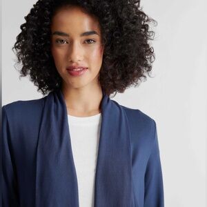 Quince Blue Open Front Cardigan